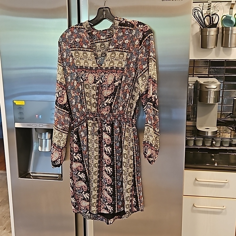 💕VERONICA M💕 Bohemian Paisley Print Long Sleeve Mini Dress ~ Medium